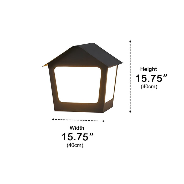 Black Waterproof Solar House Outdoor Post Light - Modern Minimalist Garden / Yard / Patio Lighting