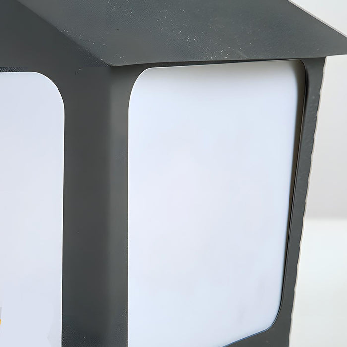 Black Waterproof Solar House Outdoor Post Light - Modern Minimalist Garden / Yard / Patio Lighting