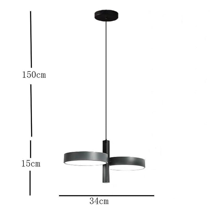 Double Circle Modern Pendant Lighting for Kitchen Island Metal Pendant Light