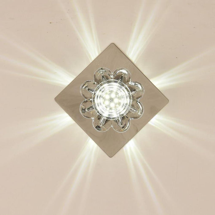 Flower Shaped Electroplated Metal Crystal LED Modern Ceiling Lights