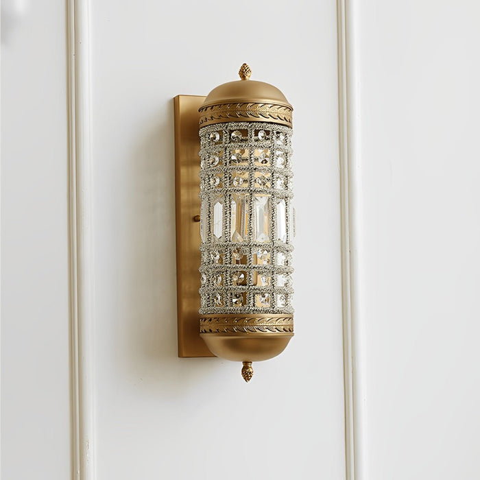Brass Vintage Wall Sconce Light - Retro Luxury Bedside / Indoor Stairwell Lamp Fixture