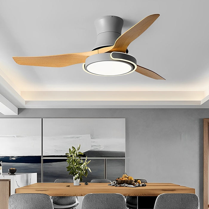 Ceiling Fan with Lights - Remote Control, Dimmable, Reversible / Low Profile Integrated Design