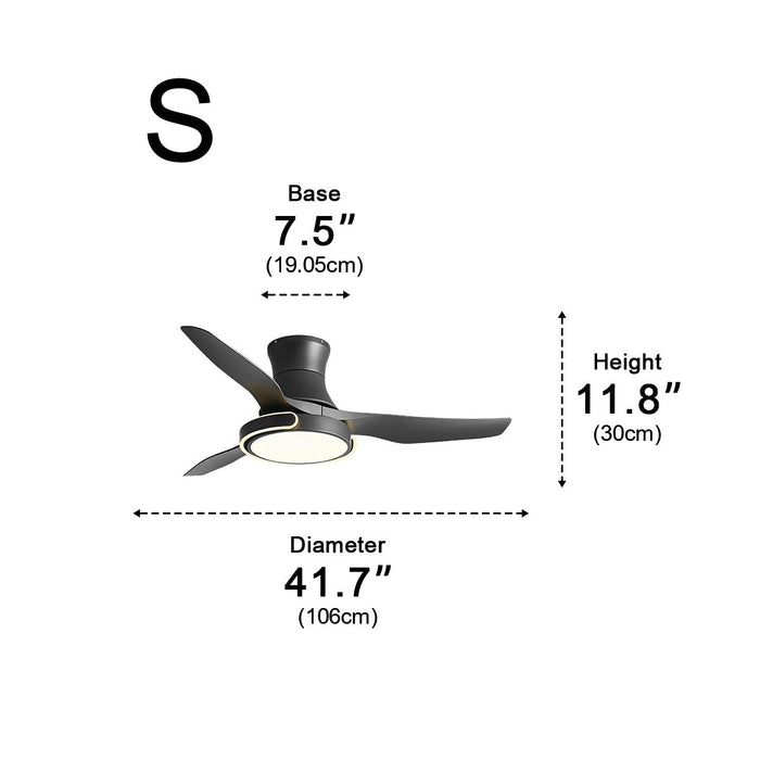Ceiling Fan with Lights - Remote Control, Dimmable, Reversible / Low Profile Integrated Design