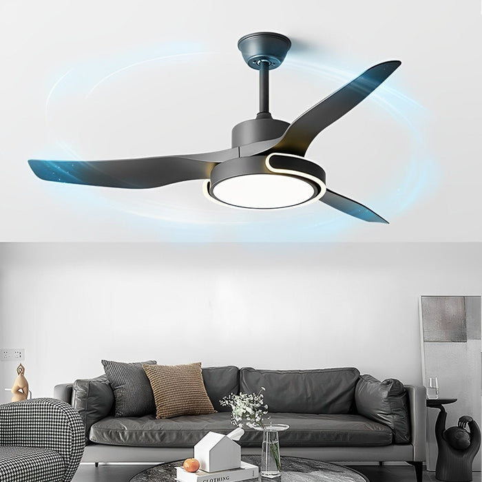 Ceiling Fan with Lights - Remote Control, Dimmable, Reversible / Low Profile Integrated Design