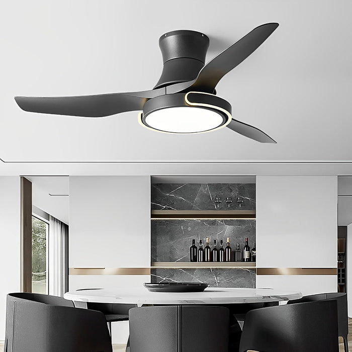 Ceiling Fan with Lights - Remote Control, Dimmable, Reversible / Low Profile Integrated Design