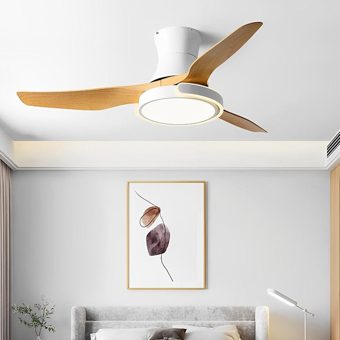 Ceiling Fan with Lights - Remote Control, Dimmable, Reversible / Low Profile Integrated Design