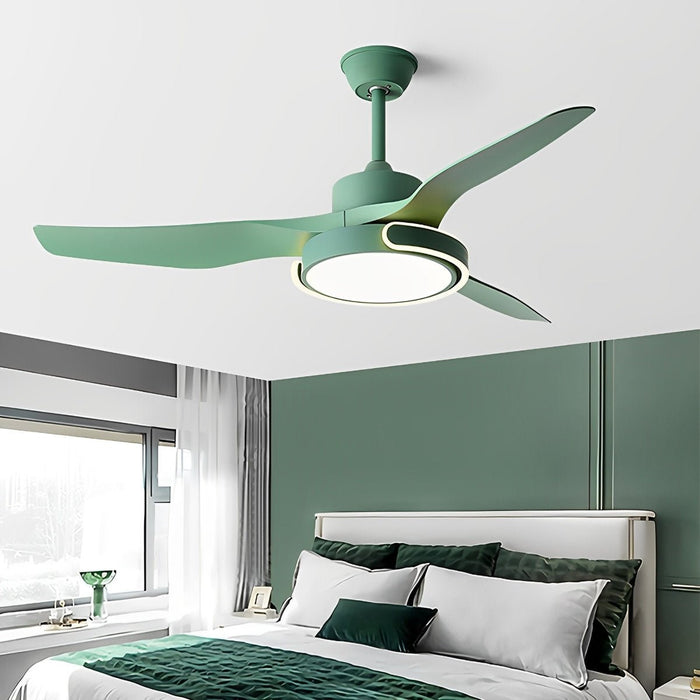 Ceiling Fan with Lights - Remote Control, Dimmable, Reversible / Low Profile Integrated Design