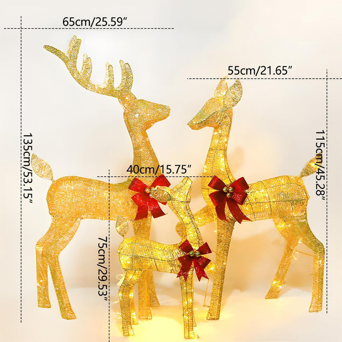 Christmas Elk, Plug-In Luminous Decor Light, Snow Sleigh Iron Ornament for Indoor/Outdoor Holiday Display
