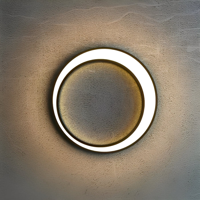 Modern Circular LED Outdoor Wall Sconce, IP65 Waterproof, Hardwired Exterior Light for Patio/Garden/Villa