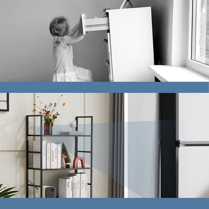5-Tier Bookshelf, Industrial Wood Metal Storage Rack, Tall Display Shelf for Living Room/Office