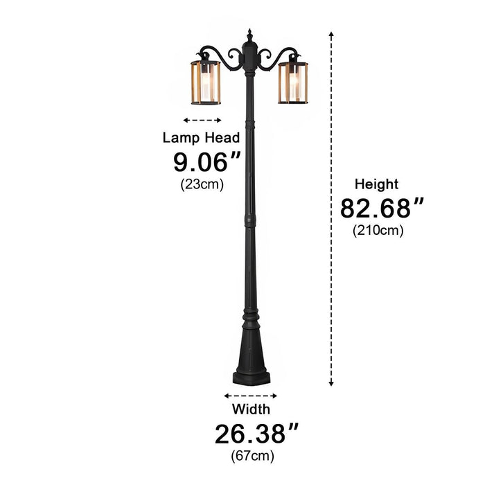 Farmhouse Outdoor Pathway LED Post Light, Classic Round Coach, Hardwired, IP54 Waterproof, Yard/Patio/Driveway