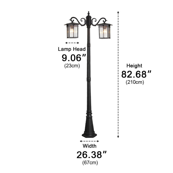 Outdoor LED Pathway Post Light, Classic Square Coach Lamp, Waterproof Die-cast Aluminum for Driveway/Courtyard