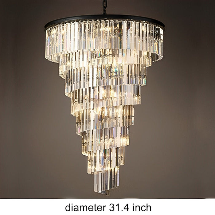 Spiral Crystal Chandelier, Luxury Iron Glass Lighting, Adjustable Height for Dining Room/Living Room/Foyer