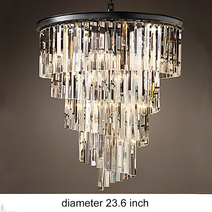 Spiral Crystal Chandelier, Luxury Iron Glass Lighting, Adjustable Height for Dining Room/Living Room/Foyer