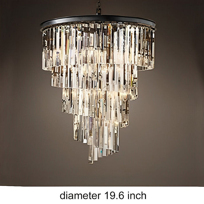 Spiral Crystal Chandelier, Luxury Iron Glass Lighting, Adjustable Height for Dining Room/Living Room/Foyer