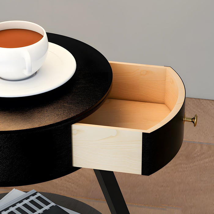 LED Floor Lamp Coffee Table, Wireless Charging End Table, Storage Shelf for Bedroom/Living Room