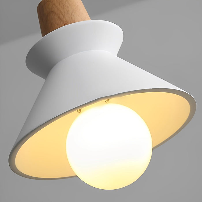 Cement Wood Nordic Pendant Light, White Kitchen Chandelier, Adjustable Dining Room/Bedroom Lighting, 110V 4000K