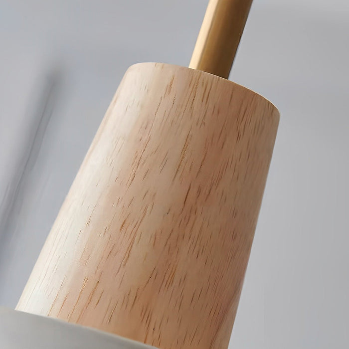 Cement Wood Nordic Pendant Light, White Kitchen Chandelier, Adjustable Dining Room/Bedroom Lighting, 110V 4000K