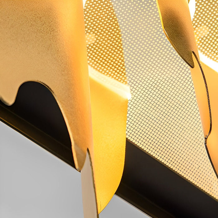 Modern LED Chandelier, Stepless Dimming, Circular Design, Gold Black, Living Room/Dining Room Lighting