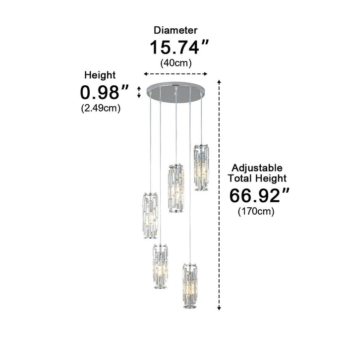 Industrial Cage Pendant Light, Adjustable Height, Dimmable for Kitchen Island/Dining Room