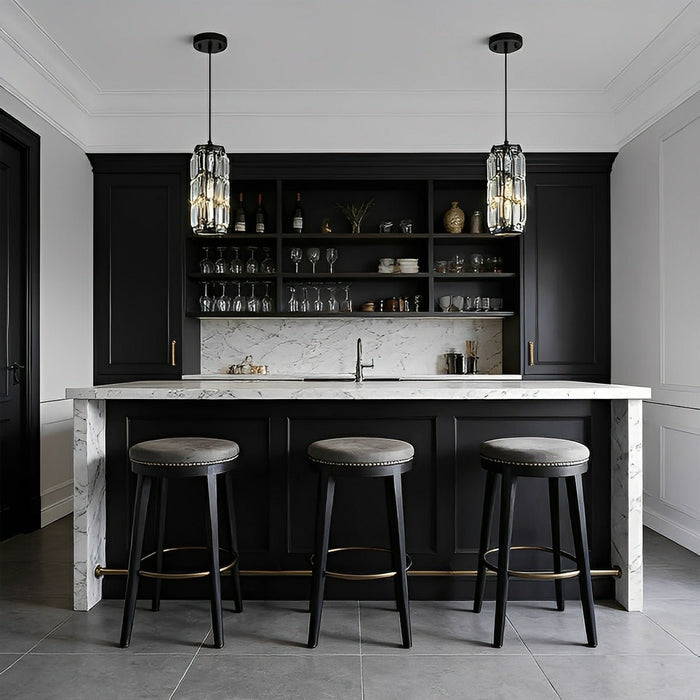 Industrial Cage Pendant Light, Adjustable Height, Dimmable for Kitchen Island/Dining Room