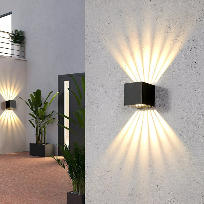 Outdoor LED Wall Sconce, Up Down Beam, IP65 Weatherproof, Modern Aluminum Housing for Patio/Porch/Garden