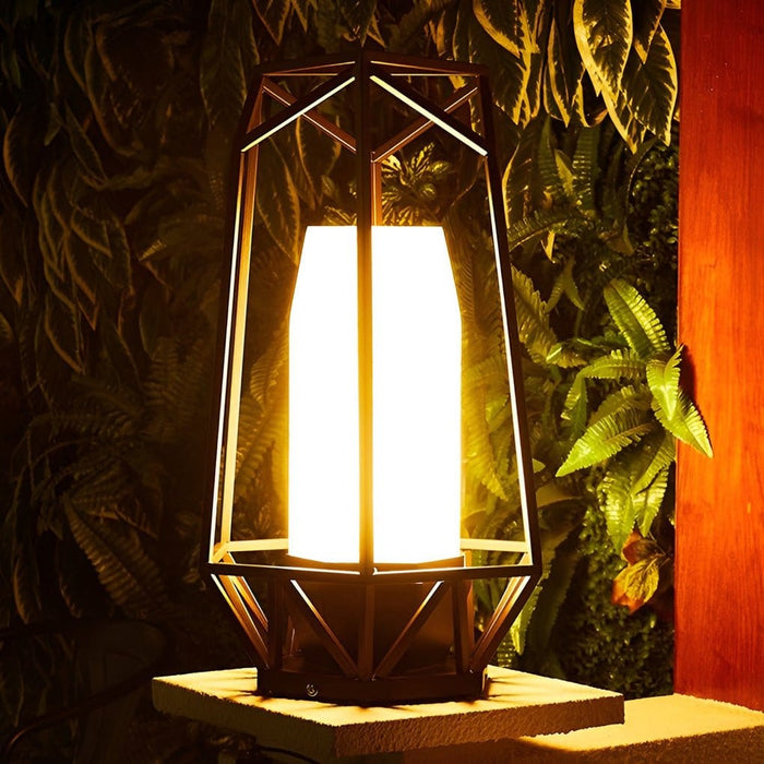 Creative Polygonal Outdoor Post Lights LED Pillar Light Deck Post Lights Lantern