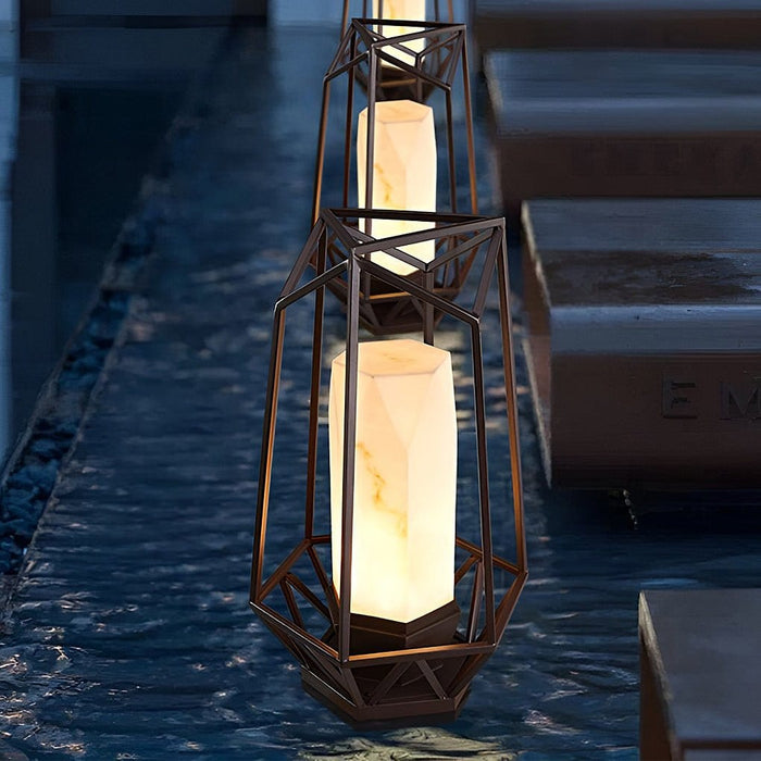 Creative Polygonal Outdoor Post Lights LED Pillar Light Deck Post Lights Lantern