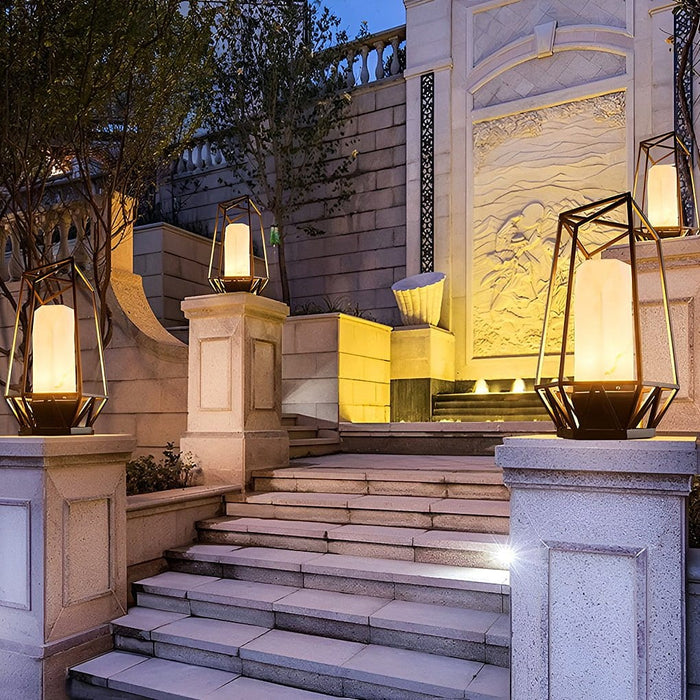 Creative Polygonal Outdoor Post Lights LED Pillar Light Deck Post Lights Lantern