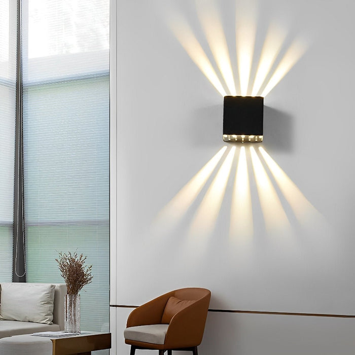 Outdoor LED Wall Sconce, Up Down Beam, IP65 Weatherproof, Modern Aluminum Housing for Patio/Porch/Garden