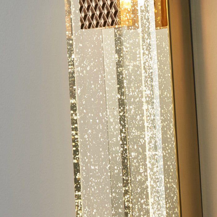 Crystal Bubble LED Wall Sconce, 3-Step Dimming, Post-Modern Vanity Light for Bathroom/Living Room