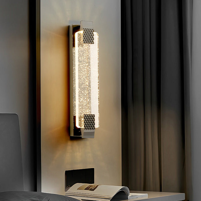 Crystal Bubble LED Wall Sconce, 3-Step Dimming, Post-Modern Vanity Light for Bathroom/Living Room