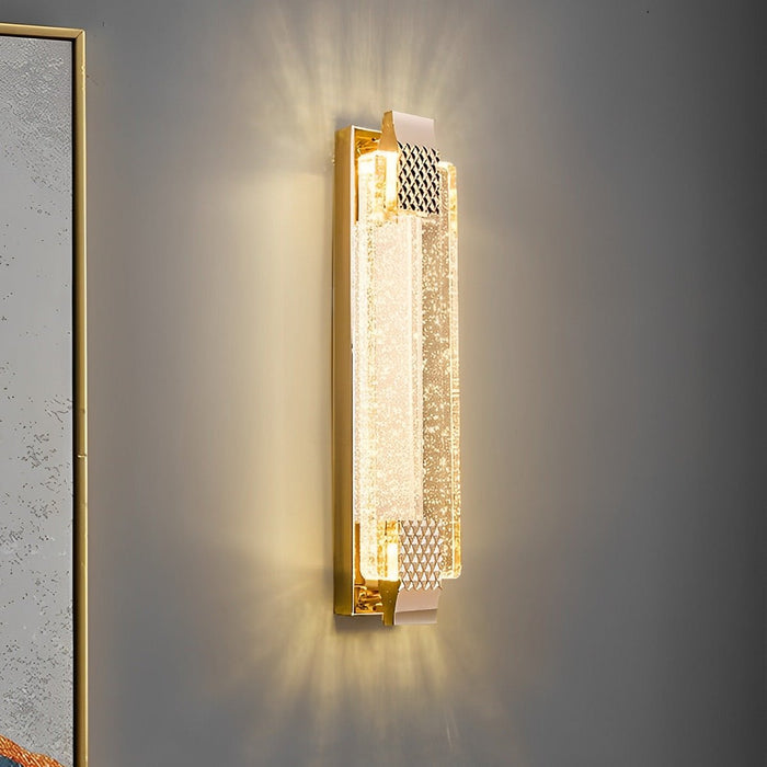 Crystal Bubble LED Wall Sconce, 3-Step Dimming, Post-Modern Vanity Light for Bathroom/Living Room