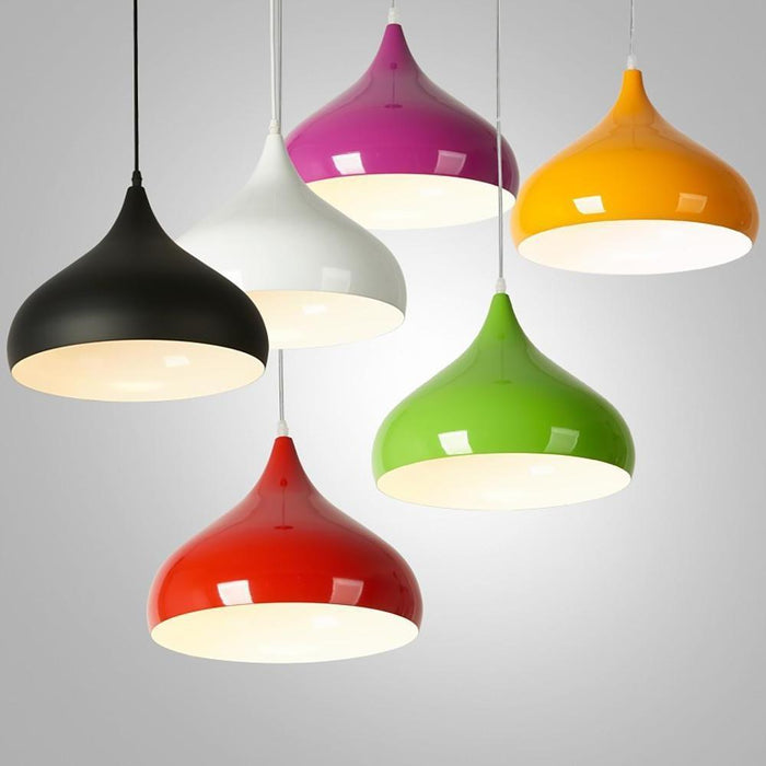 9.44'' LED Curvy Painted Bowled Pendant Light Hanging Lamp Island Lights