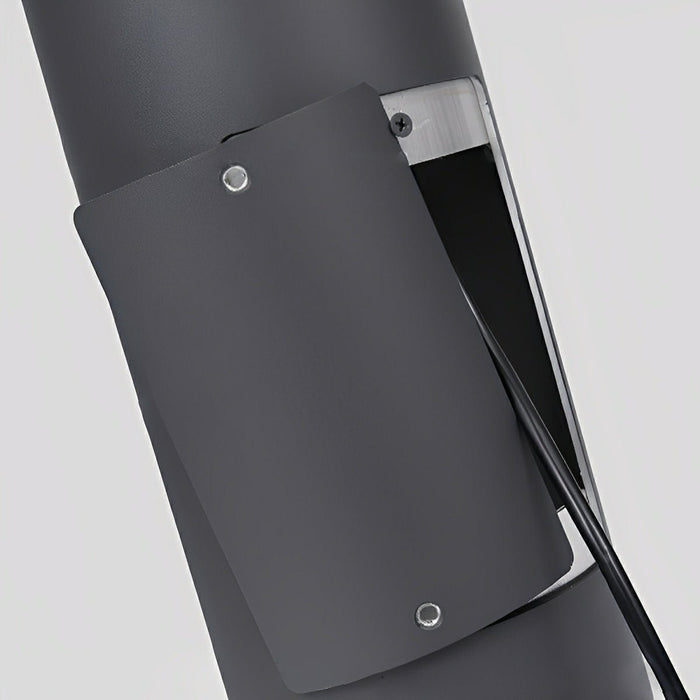 Modern Cylinder LED Outdoor Pathway Light, Black Aluminum, Warm 3000K, IP54 Waterproof for Garden/Yard/Driveway