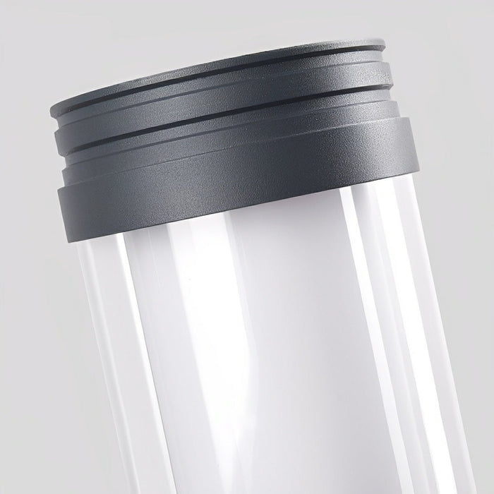 Modern Cylinder LED Outdoor Pathway Light, Black Aluminum, Warm 3000K, IP54 Waterproof for Garden/Yard/Driveway
