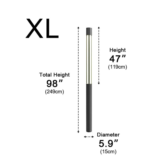 LED Post Light, Modern Cylinder Black Outdoor Pathway Lighting, IP54 Waterproof for Garden/Driveway