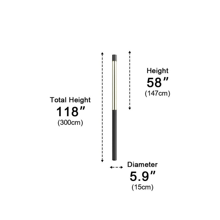 LED Post Light, Modern Cylinder Black Outdoor Pathway Lighting, IP54 Waterproof for Garden/Driveway