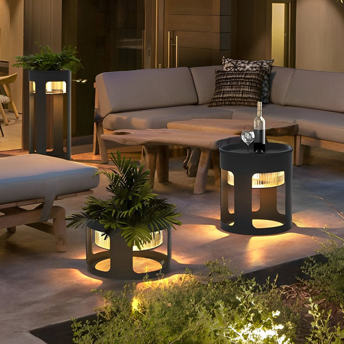 Solar-Powered Round LED Wall Light, Dusk-to-Dawn Illumination for Patio/Porch/Yard