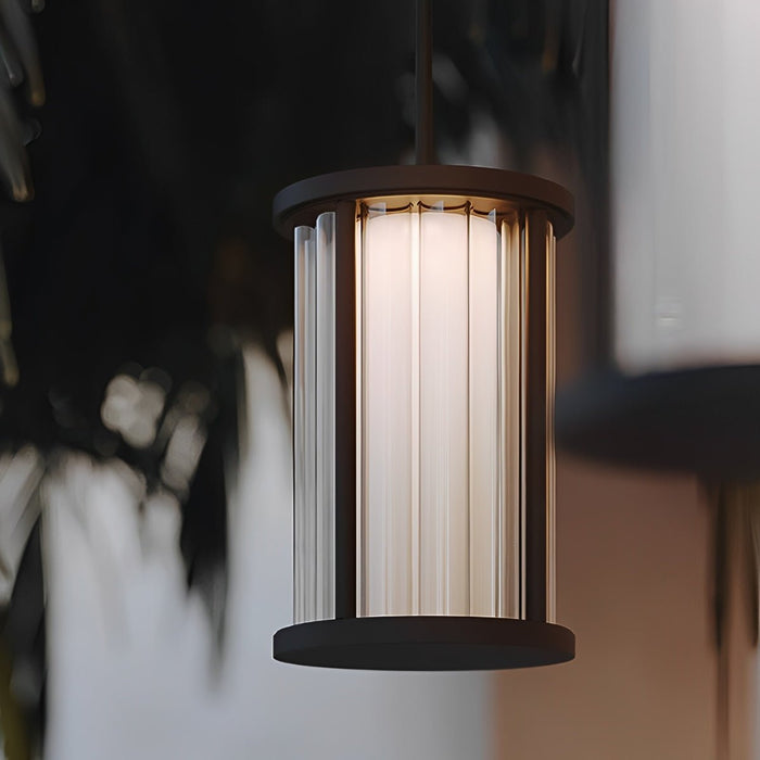 Modern Cylinder Outdoor Hanging Light, Waterproof IP65, Hardwired LED for Patio/Yard/Garden