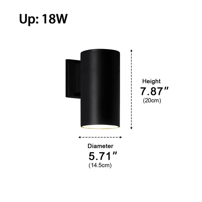 Weatherproof Up Down LED Wall Sconce, Modern Exterior Lighting for Patio/Porch/Yard, Security, Curb Appeal