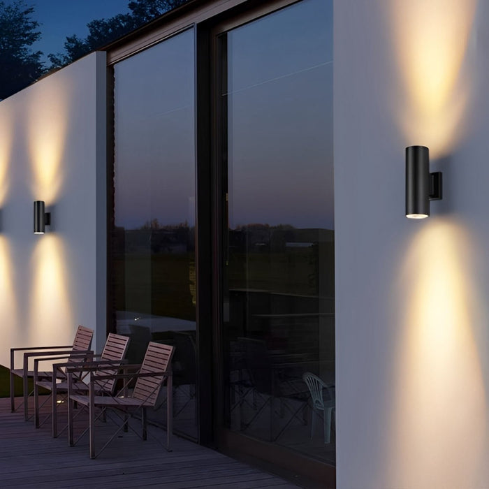 Weatherproof Up Down LED Wall Sconce, Modern Exterior Lighting for Patio/Porch/Yard, Security, Curb Appeal