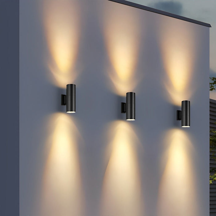 Weatherproof Up Down LED Wall Sconce, Modern Exterior Lighting for Patio/Porch/Yard, Security, Curb Appeal