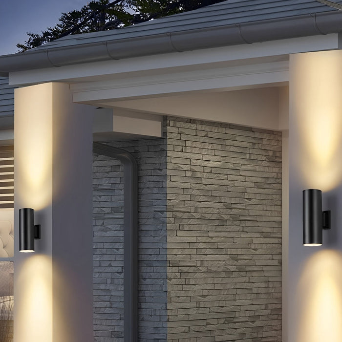 Weatherproof Up Down LED Wall Sconce, Modern Exterior Lighting for Patio/Porch/Yard, Security, Curb Appeal