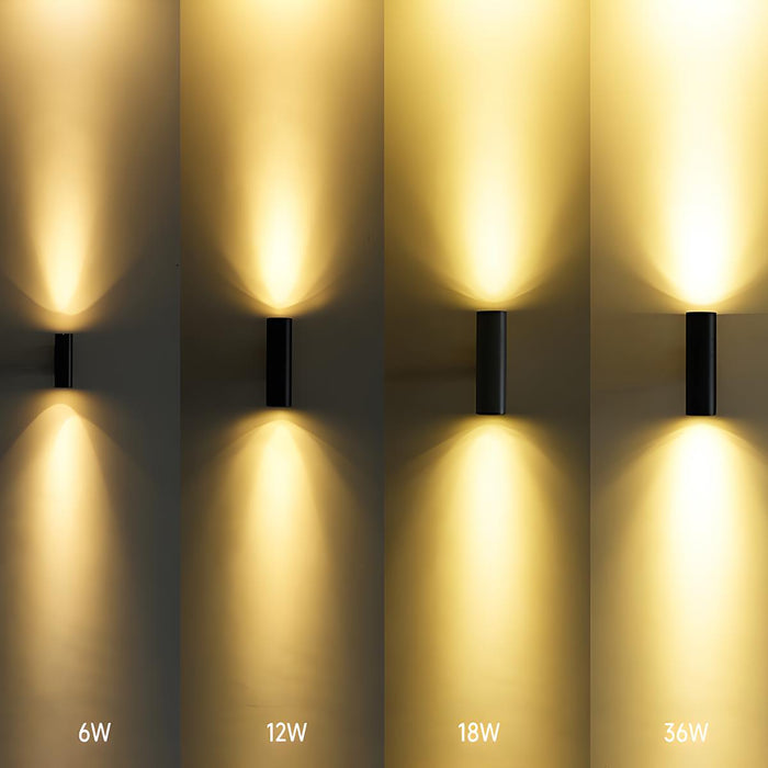 Weatherproof Up Down LED Wall Sconce, Modern Exterior Lighting for Patio/Porch/Yard, Security, Curb Appeal