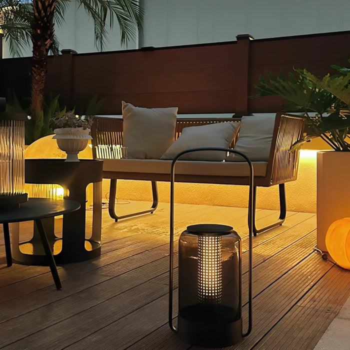 Cylinder Waterproof Solar Outdoor Table Floor Lamp - LED Lantern / Rechargeable, Patio Garden Lighting