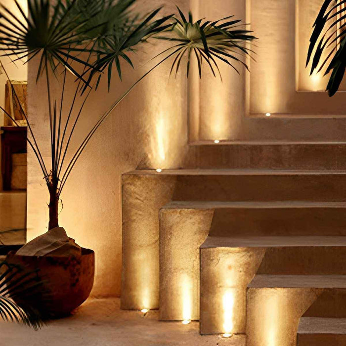 Mini Outdoor Recessed Light - In-Ground Deck Spot, LED Wall Washer, Landscape Accent