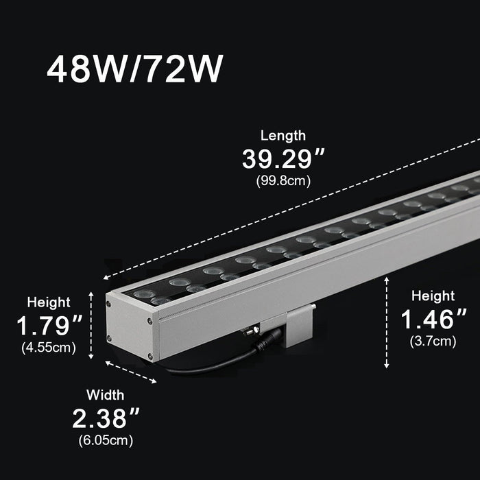 Low Voltage Waterproof Outdoor LED Wall Washer, Architectural Accent, Landscape Uplighting for Patio/Garden/Aisle, Dimmable IP65 Die-cast Aluminum, 39.37 Inch