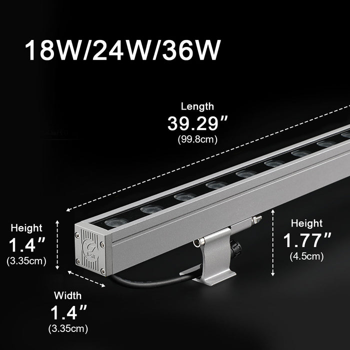 Low Voltage Waterproof Outdoor LED Wall Washer, Architectural Accent, Landscape Uplighting for Patio/Garden/Aisle, Dimmable IP65 Die-cast Aluminum, 39.37 Inch