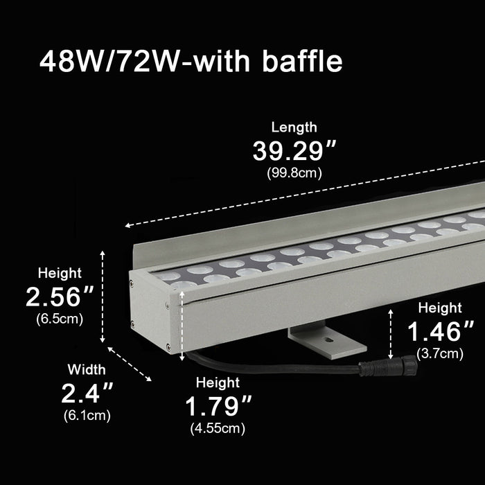 Low Voltage Waterproof Outdoor LED Wall Washer, Architectural Accent, Landscape Uplighting for Patio/Garden/Aisle, Dimmable IP65 Die-cast Aluminum, 39.37 Inch
